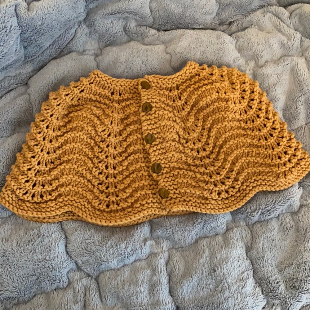 One of a Kind Hand Knit Shell Capelet